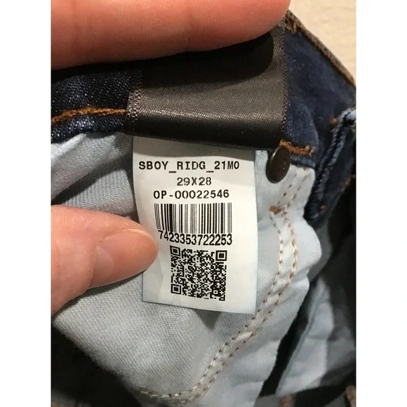 Mott & Bow Boyfriend Jeans Women's 29x28 Mid Rise Slim Straight Ridge Wash Denim - Picture 7 of 7